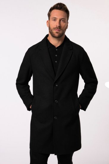 JP1880 Coat Classic Wool Blend Black - Kurtki Męskie Duże Rozmiary - Kurtki Duże rozmiary 2XL-8XL