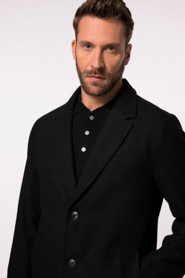 JP1880 Coat Classic Wool Blend Black - Kurtki Męskie Duże Rozmiary - Kurtki Duże rozmiary 2XL-8XL