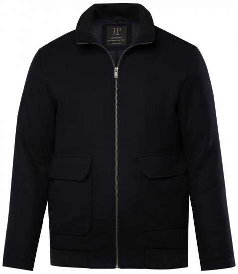 JP1880 831627 Kurtka bomber z mieszanki wełny Granatowa - Kurtki Męskie Duże Rozmiary - Kurtki Duże rozmiary 2XL-8XL