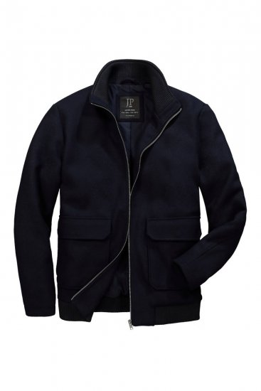 JP1880 831627 Kurtka bomber z mieszanki wełny Granatowa - Kurtki Męskie Duże Rozmiary - Kurtki Duże rozmiary 2XL-8XL