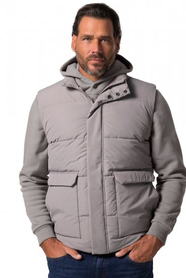 JP1880 831639 Kamizelka pikowana z poliestru z recyklingu Ciemnoszara - Kurtki Męskie Duże Rozmiary - Kurtki Duże rozmiary 2XL-8XL