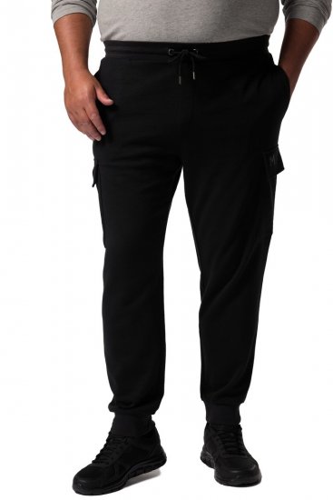 Men+ 113 Spodnie dresowe z kieszeniami cargo Czarna - Dresy & spodenki dresowe - Dresy & Spodnie Dresowe 2XL-12XL