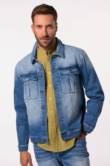 JP1880 832510 Stretch Kurtka jeansowa Indygo - Kurtki Męskie Duże Rozmiary - Kurtki Duże rozmiary 2XL-8XL