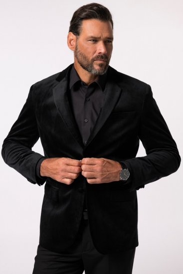 JP1880 Jacket Velvet Business Smoking Black - Garnitury - Garnitury dużych rozmiarach