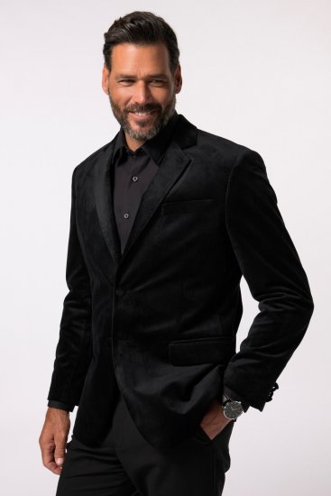 JP1880 Jacket Velvet Business Smoking Black - Garnitury - Garnitury dużych rozmiarach