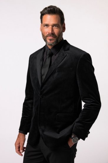 JP1880 Jacket Velvet Business Smoking Black - Garnitury - Garnitury dużych rozmiarach