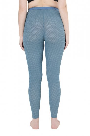 Ulla Popken 833718 Legginsy rajstopowe z koronką Petrolowa - Rajstopy & skarpetki - 