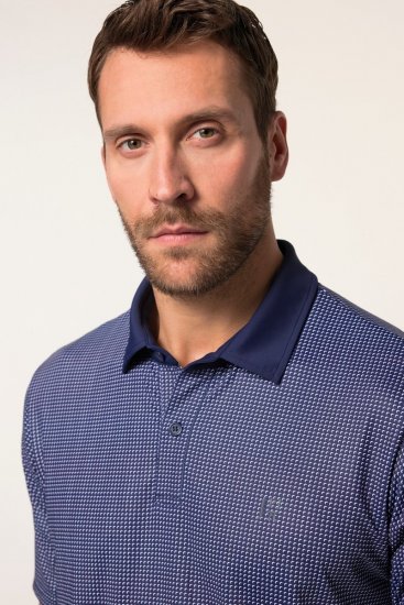JP1880 Jay-Pi QuickDry Small Print Golf Polo Shirt Navy Blue - Koszulki polo - Koszulki Polo 2XL-8XL