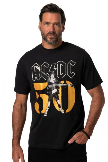 JP1880 AC/DC Graphic Band T-Shirt Black - Koszulki - T-shirty meskie Duże Rozmiary - 2XL-14XL