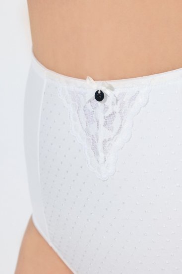 Ulla Popken 834307 Majtki modelujące z koronką Złamana biel - Bielizna modelująca - 