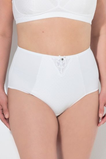 Ulla Popken 834307 Majtki modelujące z koronką Złamana biel - Bielizna modelująca - 