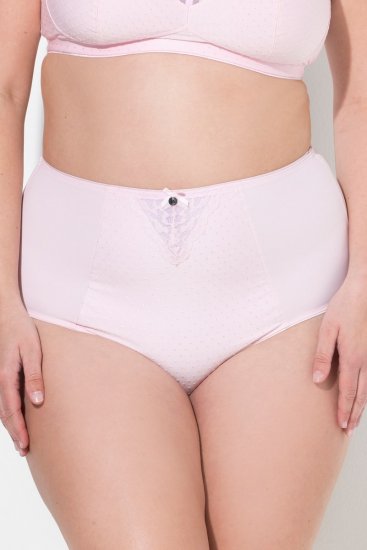 Ulla Popken 834307 Majtki modelujące z koronką Różowa - Bielizna modelująca - 