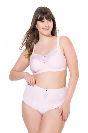 Ulla Popken 834307 Majtki modelujące z koronką Różowa - Bielizna modelująca - 
