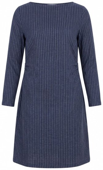 Ulla Popken 834371 Sukienka dresowa w paski Granatowa - Sukienki dresowe - 