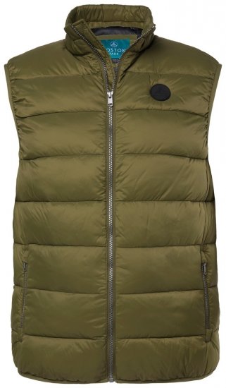 Boston Park 460 Kamizelka pikowana ze stójką Oliwkowa - Kurtki Męskie Duże Rozmiary - Kurtki Duże rozmiary 2XL-8XL