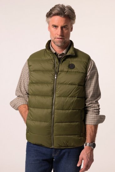Boston Park 460 Kamizelka pikowana ze stójką Oliwkowa - Kurtki Męskie Duże Rozmiary - Kurtki Duże rozmiary 2XL-8XL