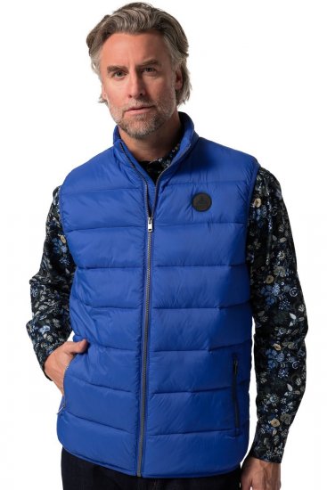 Boston Park 460 Kamizelka pikowana ze stójką Niebieska - Kurtki Męskie Duże Rozmiary - Kurtki Duże rozmiary 2XL-8XL