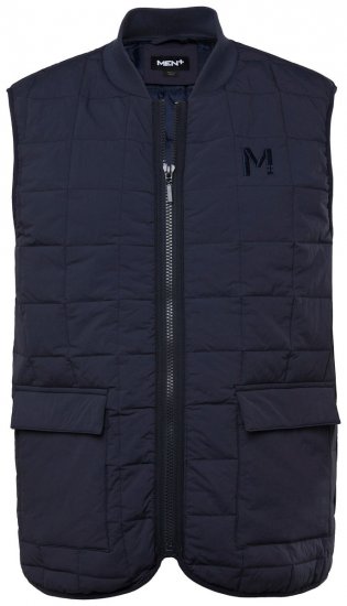 Men+ 464 Kamizelka pikowana z kołnierzem college Granatowa - Kurtki Męskie Duże Rozmiary - Kurtki Duże rozmiary 2XL-8XL