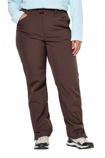 Ulla Popken 834662 Spodnie softshell z polarową podszewką Taupe - Odzież wierzchnia - 