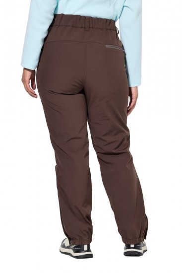 Ulla Popken 834662 Spodnie softshell z polarową podszewką Taupe - Odzież wierzchnia - 