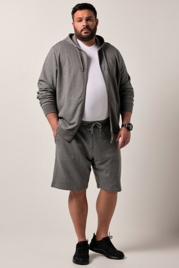 Men+ 851 Bluza z kapturem na zamek Szara melanż - Bluzy & bluzy z kapturem - Bluzy & Bluzy z kapturem 2XL-12XL