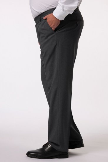Men+ 066 Porto Spodnie garniturowe bellyfit Szara - Garnitury - Garnitury dużych rozmiarach