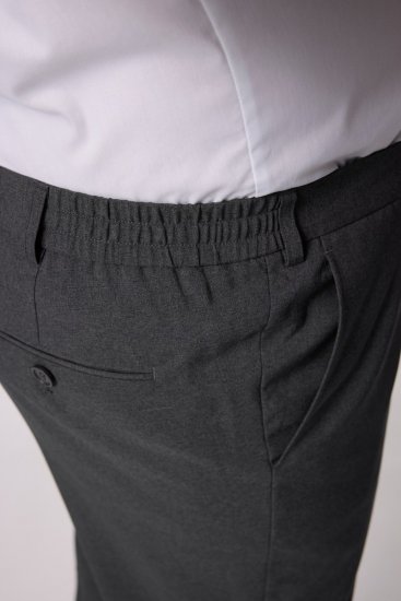 Men+ 066 Porto Spodnie garniturowe bellyfit Szara - Garnitury - Garnitury dużych rozmiarach