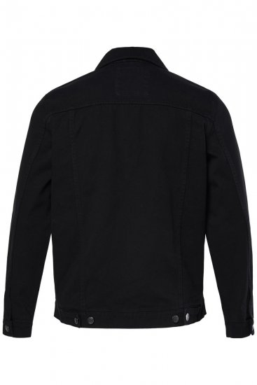 Men+ 446 Kurtka jeansowa z kieszeniami na piersi Czarna - Kurtki Męskie Duże Rozmiary - Kurtki Duże rozmiary 2XL-8XL
