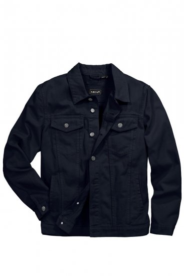 Men+ 446 Kurtka jeansowa z kieszeniami na piersi Granatowa - Kurtki Męskie Duże Rozmiary - Kurtki Duże rozmiary 2XL-8XL