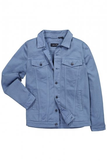 Men+ 446 Kurtka jeansowa z kieszeniami na piersi Denimowy niebieski - Kurtki Męskie Duże Rozmiary - Kurtki Duże rozmiary 2XL-8XL