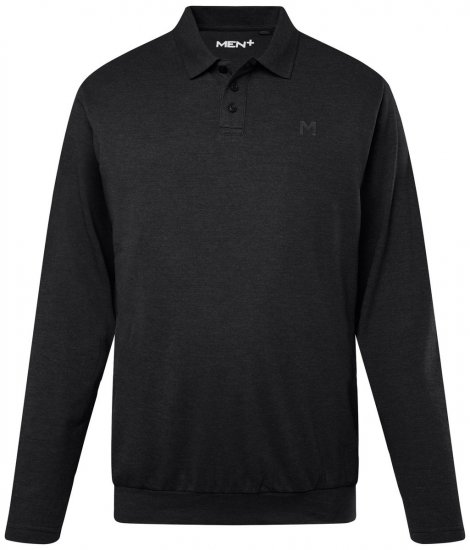 Men+ 274 Koszulka polo z długim rękawem bellyfit Czarna - Koszulki polo - Koszulki Polo 2XL-8XL
