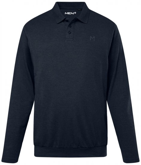 Men+ 274 Koszulka polo z długim rękawem bellyfit Granatowa - Koszulki polo - Koszulki Polo 2XL-8XL