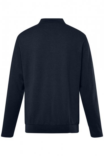 Men+ 274 Koszulka polo z długim rękawem bellyfit Granatowa - Koszulki polo - Koszulki Polo 2XL-8XL