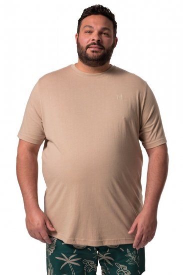 Men+ 276 Koszulka okrągły dekolt Piaskowa - Koszulki - T-shirty meskie Duże Rozmiary - 2XL-14XL