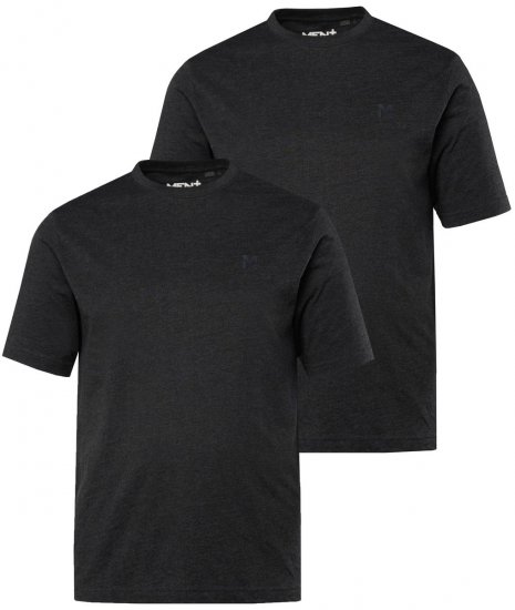 Men+ 285 Koszulka okrągły dekolt Czarna 2-pak - Koszulki - T-shirty meskie Duże Rozmiary - 2XL-14XL