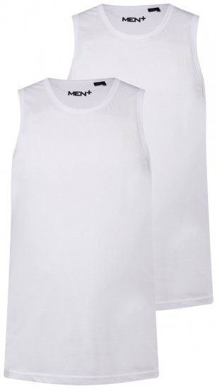 Men+ 305 Podkoszulek Biały 2-pak - Koszulki - T-shirty meskie Duże Rozmiary - 2XL-14XL