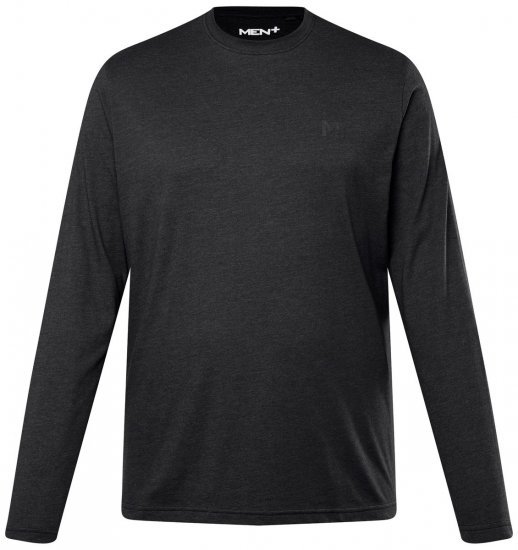 Men+ 307 Koszulka z długim rękawem Czarna - Koszulki - T-shirty meskie Duże Rozmiary - 2XL-14XL