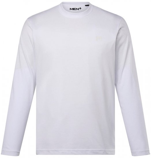Men+ 307 Koszulka z długim rękawem Biały - Koszulki - T-shirty meskie Duże Rozmiary - 2XL-14XL
