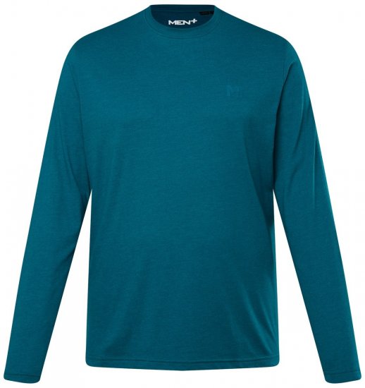 Men+ 307 Koszulka z długim rękawem Szaroniebieska - Koszulki - T-shirty meskie Duże Rozmiary - 2XL-14XL