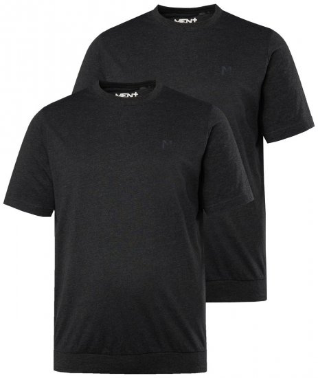 Men+ 311 Koszulka bellyfit Czarna 2-pak - Koszulki - T-shirty meskie Duże Rozmiary - 2XL-14XL