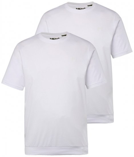 Men+ 311 Koszulka bellyfit Biały 2-pak - Koszulki - T-shirty meskie Duże Rozmiary - 2XL-14XL