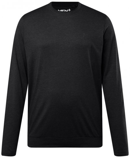 Men+ 313 Koszulka z długim rękawem bellyfit Czarna - Koszulki - T-shirty meskie Duże Rozmiary - 2XL-14XL