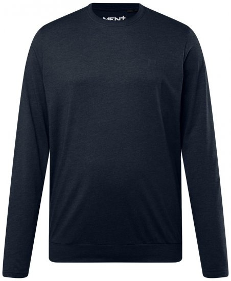 Men+ 313 Koszulka z długim rękawem bellyfit Granatowa - Koszulki - T-shirty meskie Duże Rozmiary - 2XL-14XL