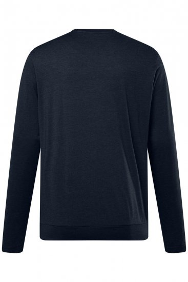 Men+ 313 Koszulka z długim rękawem bellyfit Granatowa - Koszulki - T-shirty meskie Duże Rozmiary - 2XL-14XL