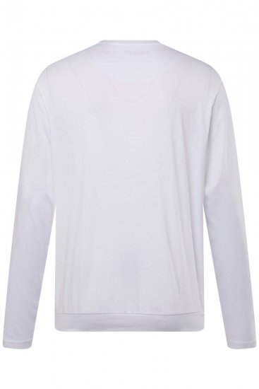 Men+ 313 Koszulka z długim rękawem bellyfit Biały - Koszulki - T-shirty meskie Duże Rozmiary - 2XL-14XL