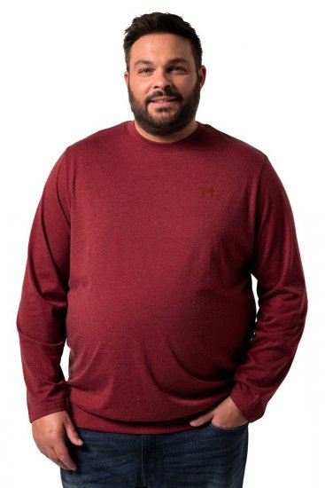 Men+ 313 Koszulka z długim rękawem bellyfit Miedzianobrązowa - Koszulki - T-shirty meskie Duże Rozmiary - 2XL-14XL
