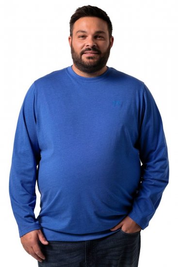 Men+ 313 Koszulka z długim rękawem bellyfit Kobaltowa - Koszulki - T-shirty meskie Duże Rozmiary - 2XL-14XL
