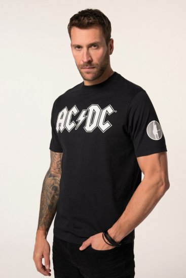 JP1880 AC/DC Classic Logo Band T-Shirt Black - Koszulki - T-shirty meskie Duże Rozmiary - 2XL-14XL