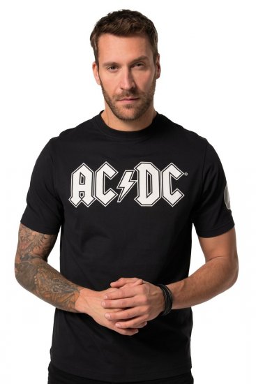 JP1880 AC/DC Classic Logo Band T-Shirt Black - Koszulki - T-shirty meskie Duże Rozmiary - 2XL-14XL