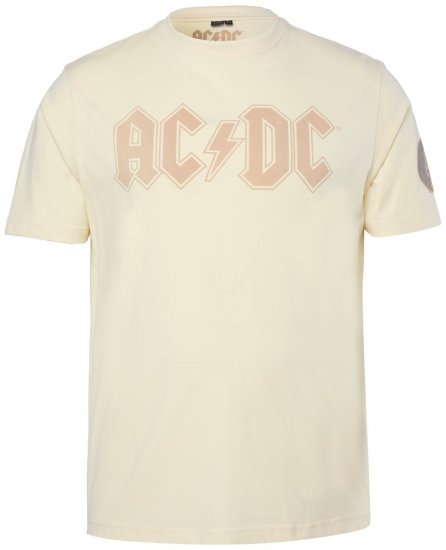 JP1880 836411 AC/DC Classic Logo Koszulka Piaskowoszara - Koszulki zespołów - Koszulki muzyczne band t-shirts